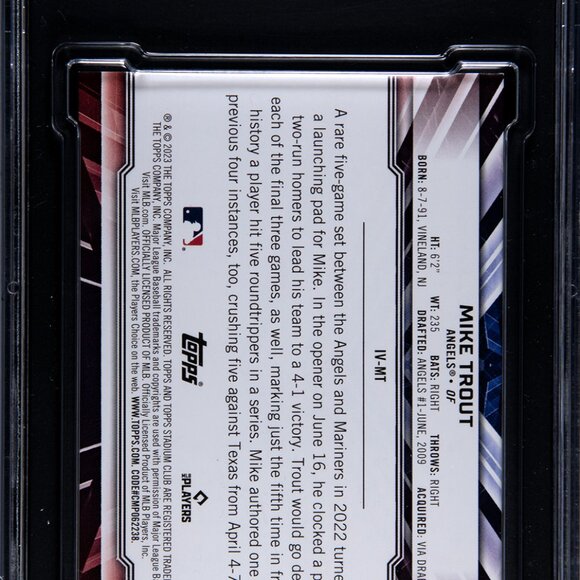 2023 Mike Trout Stadium Club Instavision Case Hit - Graded SGC 9.5 - Picture 2 of 2